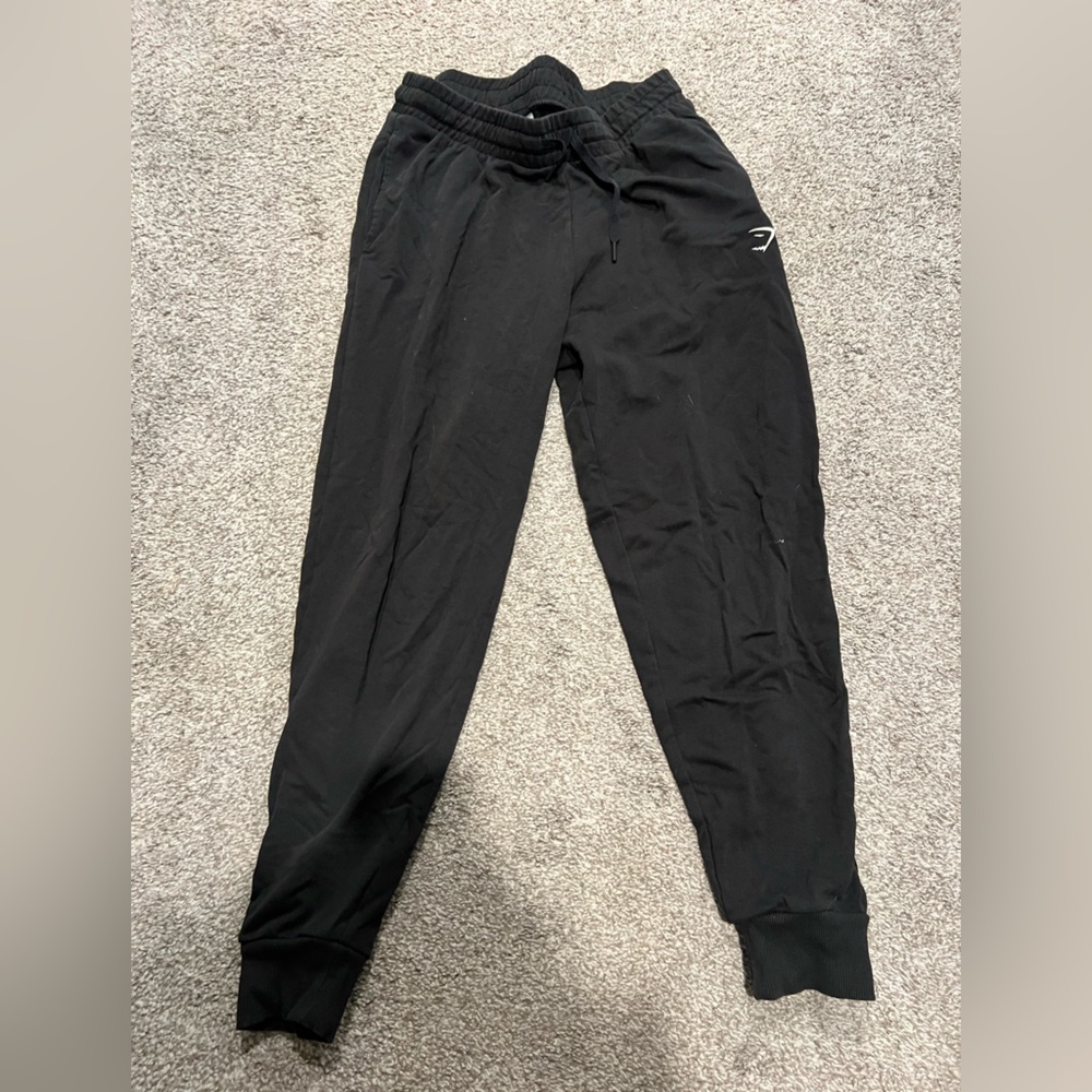 GYMSHARK Black Joggers Size Medium